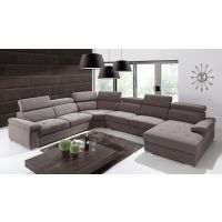 FENIKS MEBLE - GENESIS Narożnik 2,5FL-E-2,5 S BB-LR z funkcją spania pojemnikiem oraz szufladą na pościel