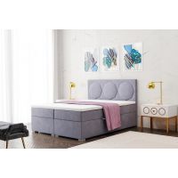 SOFIA MEBLE - GRANDE Łóżko kontynentalne 200x200 z pojemnikiem