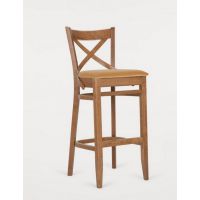PAGED - H-5245 Krzesło Barowe | Siedzisko Tapicerowane | Buk | Kont.