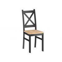 FURNITEX - CARLO Krzesło | Czarne | Siedzisko twarde dąb złoty craft