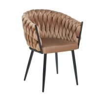 FURNITEX - K7-FX Krzesło | Velvet | Cppuccino | Nogi czarne