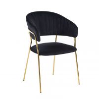 FURNITEX - K4-FX Krzesło | Velvet | Czarne | Nogi złote