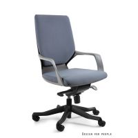 UNIQUE MEBLE - APOLLO M Fotel Obrotowy W-908-B | Tkanina BL417 Szary | Tworzywo Czarne