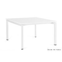 UNIQUE MEBLE - PASON - WORKSTATION 2 Biurko 2-osobowe | Stelaż Biały | Blat Biały | 120x140 cm