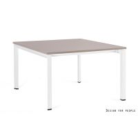 UNIQUE MEBLE - PASON - WORKSTATION 2 Biurko 2-osobowe | Stelaż Biały | Blat Beżowy | 120x140 cm