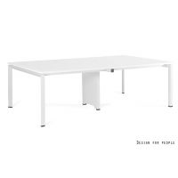 UNIQUE MEBLE - PASON - WORKSTATION 4 Biurko 4-osobowe | Stelaż Biały | Blat Biały | 240x140 cm