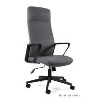 UNIQUE MEBLE - MARK Fotel Obrotowy CM-B250AS-HL | Skóra Naturalna Szara