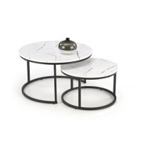 HALMAR - JAVA Ława | Zestaw | biały marmur