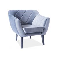 SIGNAL - KARO 1 Velvet Fotel | Szary | Bluvel 14 | Nogi WENGE | z PL