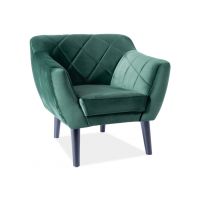 SIGNAL - KARO 1 Velvet Fotel | Zielony | Bluvel 78 | Nogi WENGE | z PL