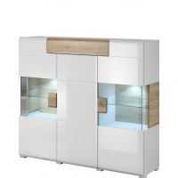 HELVETIA MEBLE WIERUSZÓW - TOLEDO WM 2494DW.. TYP 46 Komoda wysoka 3D (2xszkło) 1S