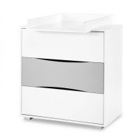 KLUPŚ - NATI Koniczynka (biały-popiel) Komoda z przewijakiem