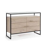 NEW ELEGANCE - NEW ELEGANCE GLASS LOFT Komoda 6S z szybą GLKO-6S