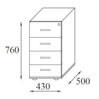 AMS Meble Biurowe - Kontener Biurowy K3A/n 4-szuflady 43x50x76h DOSTĘPNY OD RĘKI