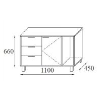 AMS Meble Biurowe - Kontener Podporowy KP7 A/B | 110x45x66h cm
