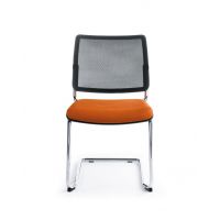 PROFIM - BIT Krzesło Konferencyjne 575V | Tapicerowana Nakładka na Siedzisko i Oparcie Siatkowe | Na Płozie