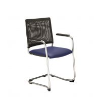 NOWY STYL - INTRATA VISITOR Krzesło konferencyjne V-34 CFBL-ARM | Oparcie tapicerowane siatką Runner | Na płozie | Podłokietniki