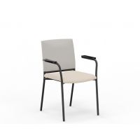 NOWY STYL - INTRATA VISITOR Krzesło konferencyjne V-34 FLBL-ARM | Oparcie tapicerowane siatką Runner | na 4 nogach | Podłokietniki