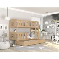 AJK meble - KUBUŚ Łóżko Piętrowe 2-osobowe z Szufladą 160x80cm