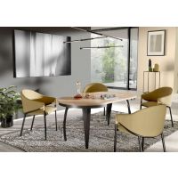 BEST LOFT - LUNGO Stół okrągły | 100-140 | z maskownicą | Kraft złoty | PROMOCJA | DOSTĘPNE OD RĘKI