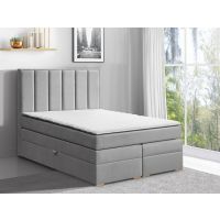 Mars Meble - MALAGA Łóżko kontynentalne z pojemnikiem | 140x200 | Materac Bonell | Materac Pocket | Topper Visco