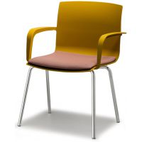 BGROUP - MANILA Krzesło Konferencyjne M02 S40 | Stelaż Metalowy na 4 nogach | Kubełek z Tworzywa | Siedzisko Tapicerowane