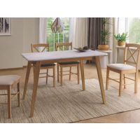 SIGNAL - MARCUS Stół 120x75 | Biały efekt marmuru | Dąb