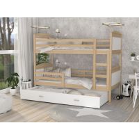 AJK meble - MATEUSZ Łóżko Piętrowe 2-osobowe z Szufladą 190x80cm