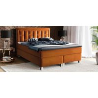 PMW - MATI Łóżko kontynentalne z pojemnikiem | 180x200 | Wysokość zagłówka 120 cm | Materac Komfort | Topper HR