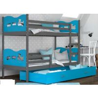 AJK meble - MAX MDF Łóżko Piętrowe 2-osobowe z Szufladą 160x80cm