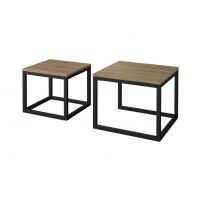 MEBIN - GINTARO Dual Stoliki | Zestaw | Blaty lite drewno