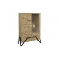 MEBIN - Pik Szafka z barkiem z oświetleniem prawa