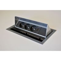 FORMAT - SKLEP - CONI SOCKET Mediaport C6M3GB3RJ2USCH1HD | 3 x 230 V | 3 x RJ45 kat. 5 e | 2 x USB A-C 4,2A | 1 x HDMI | 3 Modułów