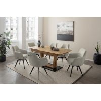 MC AKCENT - MORENA C Stół 160-210x90x77 | Dąb lity olejowany | MOC160WE