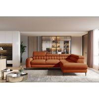 WERSAL - NAVAS L Narożnik z funkcją spania i pojemnikiem