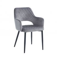 FURNITEX - K3-FX (B) Krzesło | Velvet | Szare | Nogi czarne