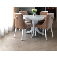 HALEX - OSKAR XII Stół buk | Średnica 100+2x50 wkładka | Cały Biały