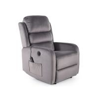 SIGNAL - PEGAZ M Velvet Fotel elektryczny rozkładany z funkcją masażu | Tkanina | Szary Bluvel 14 | z MR