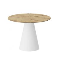 HUBERTUS - PINETO LAMI Stół 100 | Blat Dąb Artisan | Noga Biały połysk