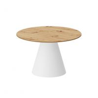 HUBERTUS - PINETO MINI LAMI Ława 80 | Blat Dąb Artisan | Noga Biały mat