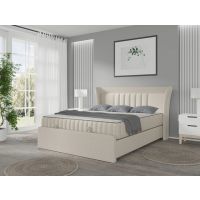 MPF MEBLE POLSKIE FIJAŁEK - POKITO Łóżko Kontynentalne z pojemnikiem | z materacem | 180x200