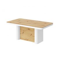 HUBERTUS - PORTOFINO LAMI Stół 160-412x100 | Blat Dąb Artisan | Nogi Biały połysk | Dąb Artisan