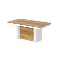 HUBERTUS - PORTOFINO LAMI Stół 160-412x100 | Blat Dąb Pradawny | Nogi Biały połysk | Dąb Pradawny