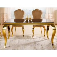 SIGNAL - PRINCE GOLD 150 Stół 150x90x75 | Czarny | Złoty