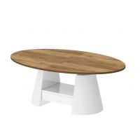 HUBERTUS - CALABRO MAX LAMI Ławostół | Blat Dąb Pradawny | Noga Biały mat