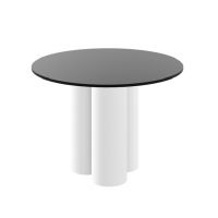 HUBERTUS - RAVEO Stół | Czarny połysk | Biały połysk