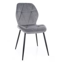 SIGNAL - RICK Velvet Krzesło | Tkanina Szary Bluvel 14 | Stelaż Czarny