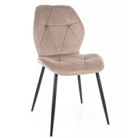 SIGNAL - RICK Velvet Krzesło | Tkanina Ciemny beżowy Bluvel 40 | Stelaż Czarny