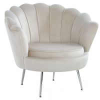 FURNITEX - LC-032-1 Fotel | Velvet | Beżowy | Nogi chrom