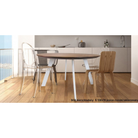 ORTUS - ROMANO Dąb Stół okrągły nierozkładany | Krawędź ścięta | Grubość blatu 4 cm | Lakier